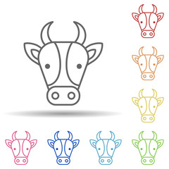 Poster - Cow, holland in multi color style icon. Simple thin line, outline vector of halloween icons for ui and ux, website or mobile application