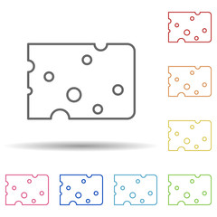Poster - Cheese, holland in multi color style icon. Simple thin line, outline vector of halloween icons for ui and ux, website or mobile application