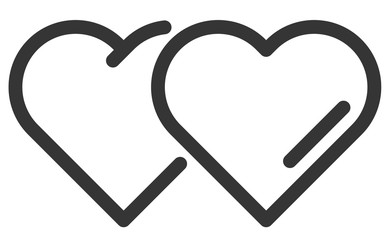 Poster - Heart and Love Icon Symbol isolated white background