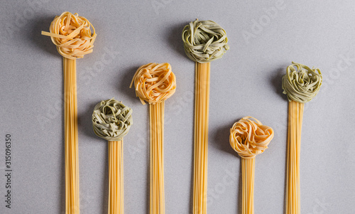 Cuadros en Lienzo Flowers of Spaghetti and tagliatelle