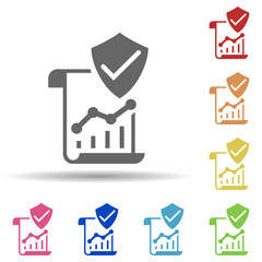Aufkleber - Confidential report, data protection concept in multi color style icon. Simple glyph, flat vector of internet security icons for ui and ux, website or mobile application