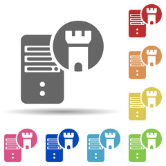 Aufkleber - Data castle, data management concept in multi color style icon. Simple glyph, flat vector of internet security icons for ui and ux, website or mobile application