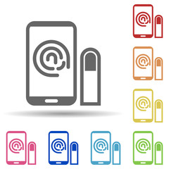 Aufkleber - Fingerprint scan in multi color style icon. Simple glyph, flat vector of internet security icons for ui and ux, website or mobile application