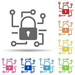 Aufkleber - data premium in multi color style icon. simple glyph, flat vector of internet security icons for ui 