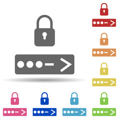 Aufkleber - Fingerprint in multi color style icon. Simple glyph, flat vector of internet security icons for ui and ux, website or mobile application