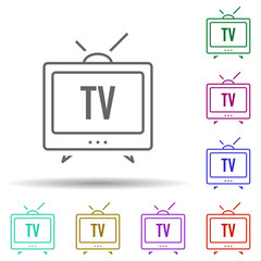 Aufkleber - Tv advertising, promotion in multi color style icon. Simple thin line, outline vector of marketing and advertising icons for ui and ux, website or mobile application