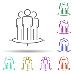 Aufkleber - advertising, audience, focus in multi color style icon. simple thin line, outline vector of marketin