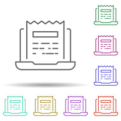 Poster - Business, laptop, news in multi color style icon. Simple thin line, outline vector of marketing and advertising icons for ui and ux, website or mobile application