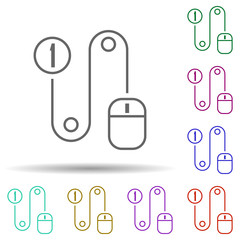 Aufkleber - Business, buy, click in multi color style icon. Simple thin line, outline vector of marketing and advertising icons for ui and ux, website or mobile application