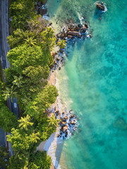 Poster - Beach at Seychelles aerial top view