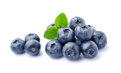 Poster - Blueberries with leaves.