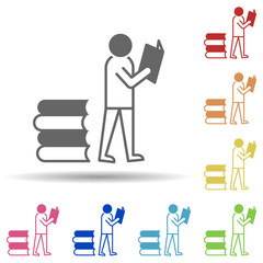 Aufkleber - Book read in multi color style icon. Simple thin line, outline vector of miscellaneous icons for ui and ux, website or mobile application