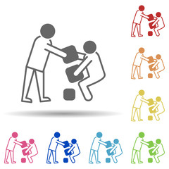 Poster - Help, carry, luggage in multi color style icon. Simple thin line, outline vector of miscellaneous icons for ui and ux, website or mobile application