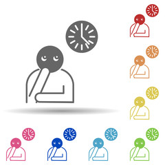 Aufkleber - Man, watch, wait in multi color style icon. Simple thin line, outline vector of miscellaneous icons for ui and ux, website or mobile application