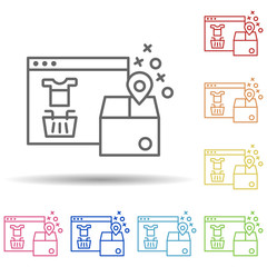 Aufkleber - Location box in multi color style icon. Simple thin line, outline vector of online shopping icons for ui and ux, website or mobile application