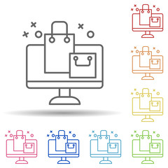 Poster - Bag gift in multi color style icon. Simple thin line, outline vector of online shopping icons for ui and ux, website or mobile application