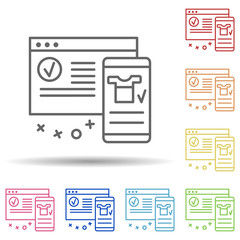 Aufkleber - Online store telephone online shop in multi color style icon. Simple thin line, outline vector of online shopping icons for ui and ux, website or mobile application