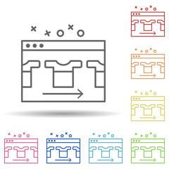 Poster - Web page in multi color style icon. Simple thin line, outline vector of online shopping icons for ui and ux, website or mobile application