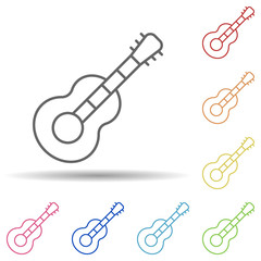Aufkleber - Guitar in multi color style icon. Simple thin line, outline vector of Peace day icons for ui and ux, website or mobile application