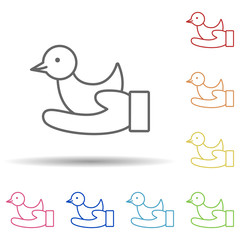 Aufkleber - Bird save love in multi color style icon. Simple thin line, outline vector of Peace day icons for ui and ux, website or mobile application