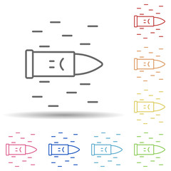 Poster - Bullet in multi color style icon. Simple thin line, outline vector of Peace day icons for ui and ux, website or mobile application