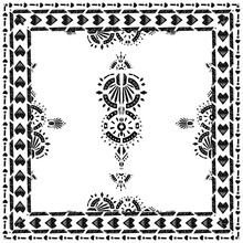 Square Scarf Ethnic Ornate Print Silk.  Shawl Ikat  Embroidery Autentic Fabric Ornament Carpet