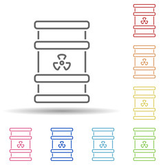 Aufkleber - Barrel, pollution, nuclear in multi color style icon. Simple thin line, outline vector of pollution icons for ui and ux, website or mobile application