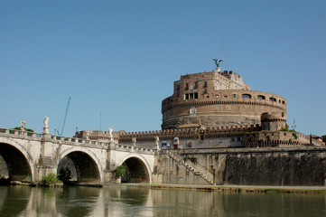 Wall Mural - Rome view from the bridge over the Tiber river - Rome - Italy