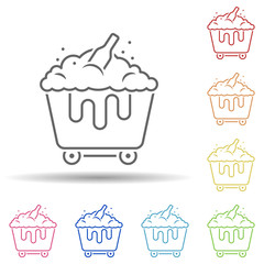 Aufkleber - Trash, container, bin in multi color style icon. Simple thin line, outline vector of pollution icons for ui and ux, website or mobile application