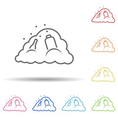 Aufkleber - Trash, waste, pollution in multi color style icon. Simple thin line, outline vector of pollution icons for ui and ux, website or mobile application