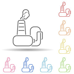Aufkleber - Power, industrial, manufacture in multi color style icon. Simple thin line, outline vector of pollution icons for ui and ux, website or mobile application