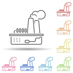 Aufkleber - Factory, pollution, center, industry in multi color style icon. Simple thin line, outline vector of pollution icons for ui and ux, website or mobile application