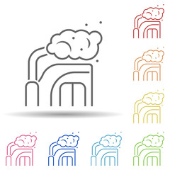 Aufkleber - Smoke, car, truck in multi color style icon. Simple thin line, outline vector of pollution icons for ui and ux, website or mobile application