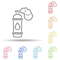 Aufkleber - Gas, spray, chemicals in multi color style icon. Simple thin line, outline vector of pollution icons for ui and ux, website or mobile application