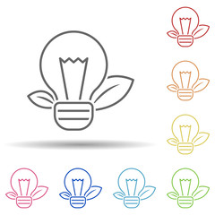 Aufkleber - Leaf, lamp, nature in multi color style icon. Simple thin line, outline vector of pollution icons for ui and ux, website or mobile application