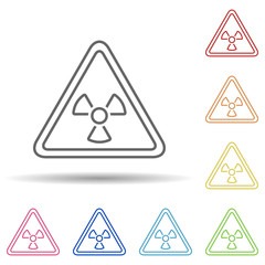 Aufkleber - Nuclear, signal, sign in multi color style icon. Simple thin line, outline vector of pollution icons for ui and ux, website or mobile application