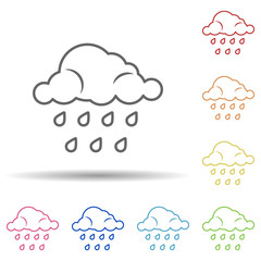 Aufkleber - Raining, climate, cloud in multi color style icon. Simple thin line, outline vector of pollution icons for ui and ux, website or mobile application