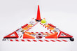 © Trevor Adeline/Caia Image - Still life concept construction equipment forming hazard triangle