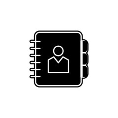 Poster - contact information line icon. Simple glyph, flat vector of web icons for ui and ux, website or mobile application