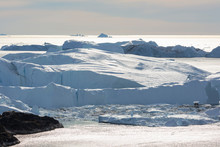 Sunny Scenic View Melting Glacier Atlantic Ocean Greenland