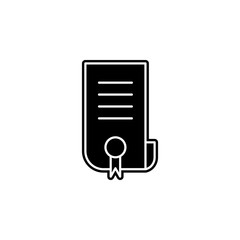 Poster - education certificate line icon. Simple glyph, flat vector of web icons for ui and ux, website or mobile application