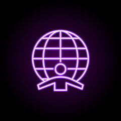 Poster - Aim, client, focus neon icon. Elements of professional seo set. Simple icon for websites, web design, mobile app, info graphics