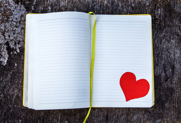 Notepad and Heart Shape