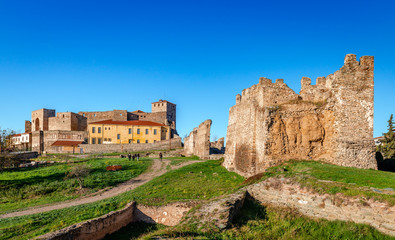 The Heptapyrgion (aka Yedi Kule, an Ottoman-era fortress) and part of the medieval city walls., in Thessaloniki, Greece.