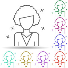 Poster - Girl student avatar multi color style icon. Simple thin line, outline vector of avatar icons for ui and ux, website or mobile application
