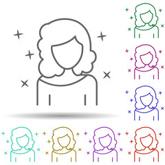 Poster - Woman actor avatar multi color style icon. Simple thin line, outline vector of avatar icons for ui and ux, website or mobile application