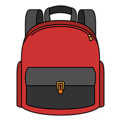 Sticker - school bag equipment isolated icon