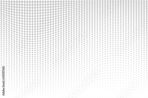 Wavy halftone pattern. White textured background.