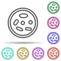 Poster - Petri dish, virus in multi color style icon. Simple thin line, outline vector of bioengineering icons for ui and ux, website or mobile application
