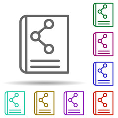 Poster - Book, science in multi color style icon. Simple thin line, outline vector of bioengineering icons for ui and ux, website or mobile application